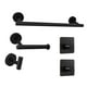 thumbnail image 2 of Juego de 5 accesorios de baño Nikou toallero soporte para papel gancho adhesivo color negro, 2 of 13