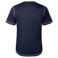 thumbnail image 5 of Men's Waffle Knit Henley Shirt Short Sleeve Summer Top Classy Vintage 3 Button Placket T Shirt Contrast Color Soft Slim Fit Stretch Royal Blue Large, 5 of 5