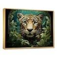 thumbnail image 2 of Designart "Elated Panthera In Rainforest" Animals Leopard Floater Framed Wall Art Prints, 2 of 5