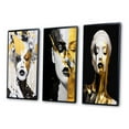 thumbnail image 3 of Designart "Exquisite Young Woman Glamorous Gold Portrait VI" Fashion Woman Framed Wall Art Set Of 3 - Gold Glam Frame Gallery Wall Set For Home Decor, 3 of 6