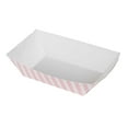 thumbnail image 5 of Bio Tek 1/2 lb Pink and White Stripe Paper #50 Food Tray / Boat - 4 1/4" x 2 3/4" x 1 1/2" - 400 count box, 5 of 10