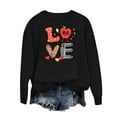 thumbnail image 5 of Itsame Valentine's Sweatshirt Womens Long Sleeve T-Shirts Loose Crew Neck Tops Black Size S, 5 of 7
