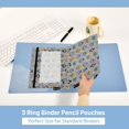 thumbnail image 3 of FORMRS 2 Pack Pencil Pouch for 3 Ring Binder with Clear Window Zipper Pen Case Stationery Organizer, Gray Cartoon Robot Pattern, 3 of 6