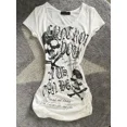 thumbnail image 2 of Spice Girl Vintage Slim-fit Short Sleeve Tshirts Summer Americanskull Print Gothic Tee Y2k Aesthetic Punk Casual Grunge Top, 2 of 11