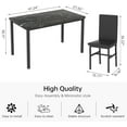 thumbnail image 3 of 4-person dining table set, modern artificial marble dining table set, kitchen table and chair set of 4 pieces, with 4 PU leather chairs, suitable for small spaces, apartments, restaurants, black, 3 of 13