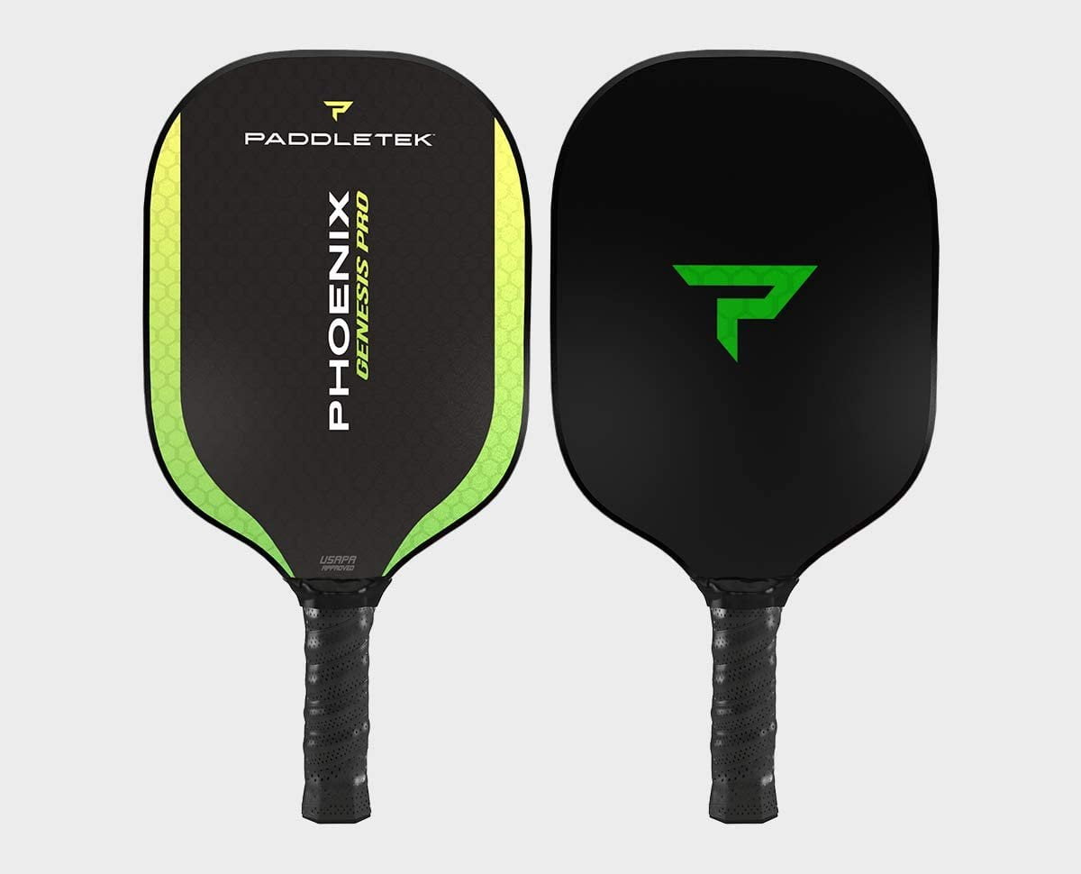 Paddletek Phoenix Genesis Pro Pickleball Paddle  Barium Green  Standard Grip
