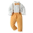 thumbnail image 2 of Gerichy Toddler Baby Boy Clothes Fall Winter Outfit, Toddler Boys Long Sleeve Shirt Tops And Pants 3PCS Child Kids Gentleman Bowtie Fall Winter Set&Outfits Overalls, 2 of 3