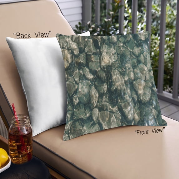 Ahgly Company Earth Rock Outdoor Throw Pillow, 18 inch by 18 inch