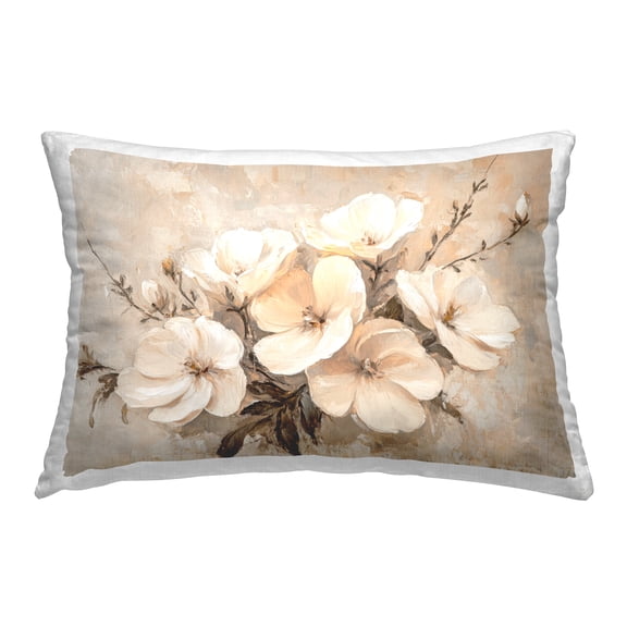 Stupell Industries Blooming White Anemones 14" x 20" Plants & Flowers Floral Print Polyester Throw Pillow, Zip Closure 1 Count