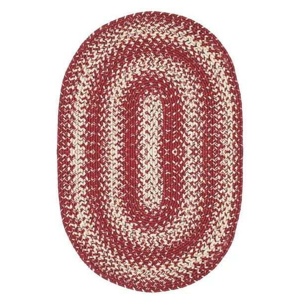 Homespice Decor 300300 27 x 45 in. Oval Barn Red Ultra Durable Braided Rug