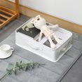 NIAIZEK Fabric Storage Box with Double Handles, Textile Material, White ...