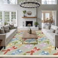 thumbnail image 3 of Easter Area Rugs 8'x10', Small Throw Rugs for Living Room Patio, Watercolor Cartoon Rabbits Cute Bunny Animal Gray Green Indoor Outdoor Rug Non-Slip Low Pile Carpet Runner Reversible Floor Mats, 3 of 8