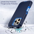 thumbnail image 4 of I-HONVA For iPhone 16 Pro Case,3-Layer Military Grade Drop Protection Anti-Slip Bumper Rugged Shockproof Dustproof Protection 6.3 inch Phone Case,Deep Blue, 4 of 7