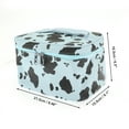 thumbnail image 2 of Unique Bargains 1 Pc Women Cow Pattern Square Makeup Bag for Travel Vacation Blue PU, 2 of 4