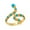 Blue Orange, variant on Gold Plated Snake Gold Cuff Rings Women Enamel Blue Red Black Pink Open Ring R6