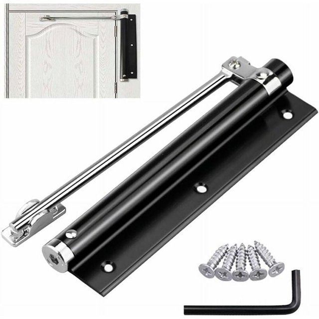 Cierrapuertas, cierrapuertas ajustable, cierrapuertas de resorte de aleación de aluminio para casa