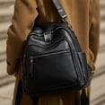 thumbnail image 3 of Mochila Wesccimo de piel auténtica negra para mujer, 3 of 9