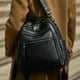 thumbnail image 3 of Mochila Wesccimo de piel auténtica negra para mujer, 3 of 9