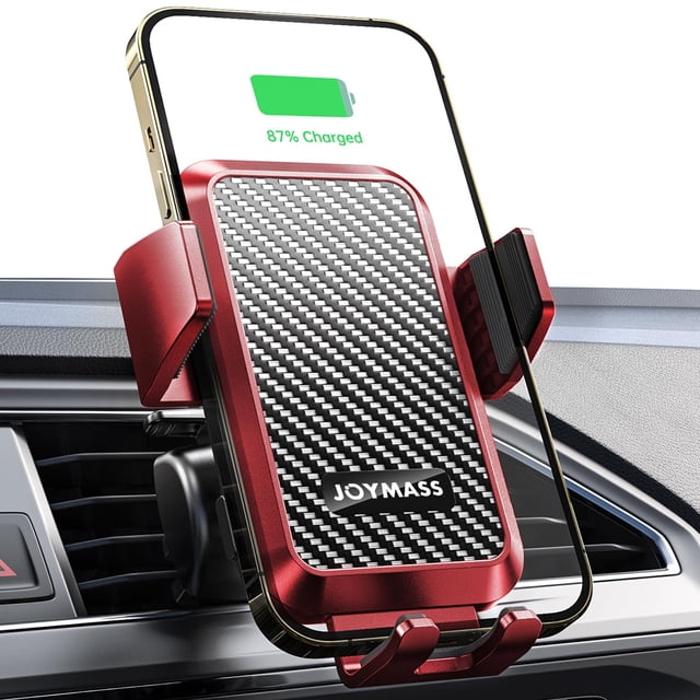 Cargador de coche inalámbrico JOYMASS 15W de carga rápida rojo