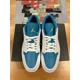 thumbnail image 3 of Ni - ke Size 14 - Men’s Ni - ke Air Jordan 1 Low Shoes White Aquatone Blue 553558-174 Shoes, 3 of 5