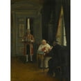 thumbnail image 2 of Henri Brispot 14x18 Gold Ornate Wood Frame and Double Matted Museum Art Print Titled - The Chess Game, 2 of 4