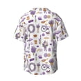 thumbnail image 2 of Xecao offers the Lavender Flowers for Men's Casual Short-sleeved Shirt, a button-up collared shirt with a pocket, perfect for beach vacations and yacht travel in the 3X-Large size., 2 of 7