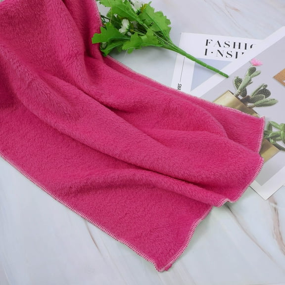 Dusknt FlannelBlanket, Soft Warm Coral Plaid Throw, 50X70Cm Small Toddler Blanket for Crib Travel Stroller Machine Washable, Rose Red