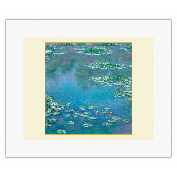 Water Lilies - From an Original Color Painting by Claude Monet c.1906 - Fine Art Rolled Canvas Print (Unframed) 11in x 14in