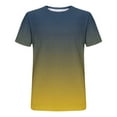 thumbnail image 4 of T-shirts for Men Gradient Print Sports T-shirt Short Sleeve Round-Neck Casual Blouses Shirts Navy XXXL Mens Tops, 4 of 5