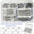 thumbnail image 3 of 108PCS 1/4" Hex Lag Bolts Wood Screws Assorted Set & Washers, Self Tapping Flat Screws for Wood, Deck, Industrial, 1" 1-1/4" 1-1/2" 2" 2-1/2" 3" 3-1/2" 4", 3 of 7