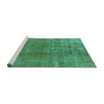 thumbnail image 2 of Ahgly Company Machine Washable Indoor Square Oriental Turquoise Blue Industrial Area Rugs, 5' Square, 2 of 4