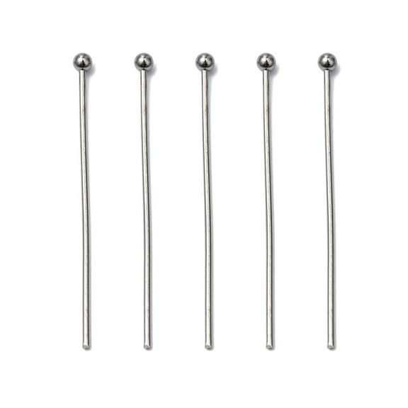 500 pc Tarnish Resistant 304 Stainless Steel Ball Head pins Stainless Steel color 30x0.8mm 20 Gauge Head: 2mm