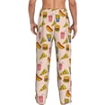 thumbnail image 3 of Uemuo Hamburger Pizza Coke Pattern Men's Wide Leg Palazzo Lounge Pants with Pockets Light Weight Loose Comfy Casual Pajama Pants-Small, 3 of 9