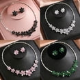 thumbnail image 2 of AEXTO Elegant Silver Flower Rhinestone Jewelry Set for Women – 3-Piece Petal Statement Necklace, Stud Earrings & Adjustable Ring – Sparkling Crystal Floral Wedding Bridal Party Accessories, 2 of 8