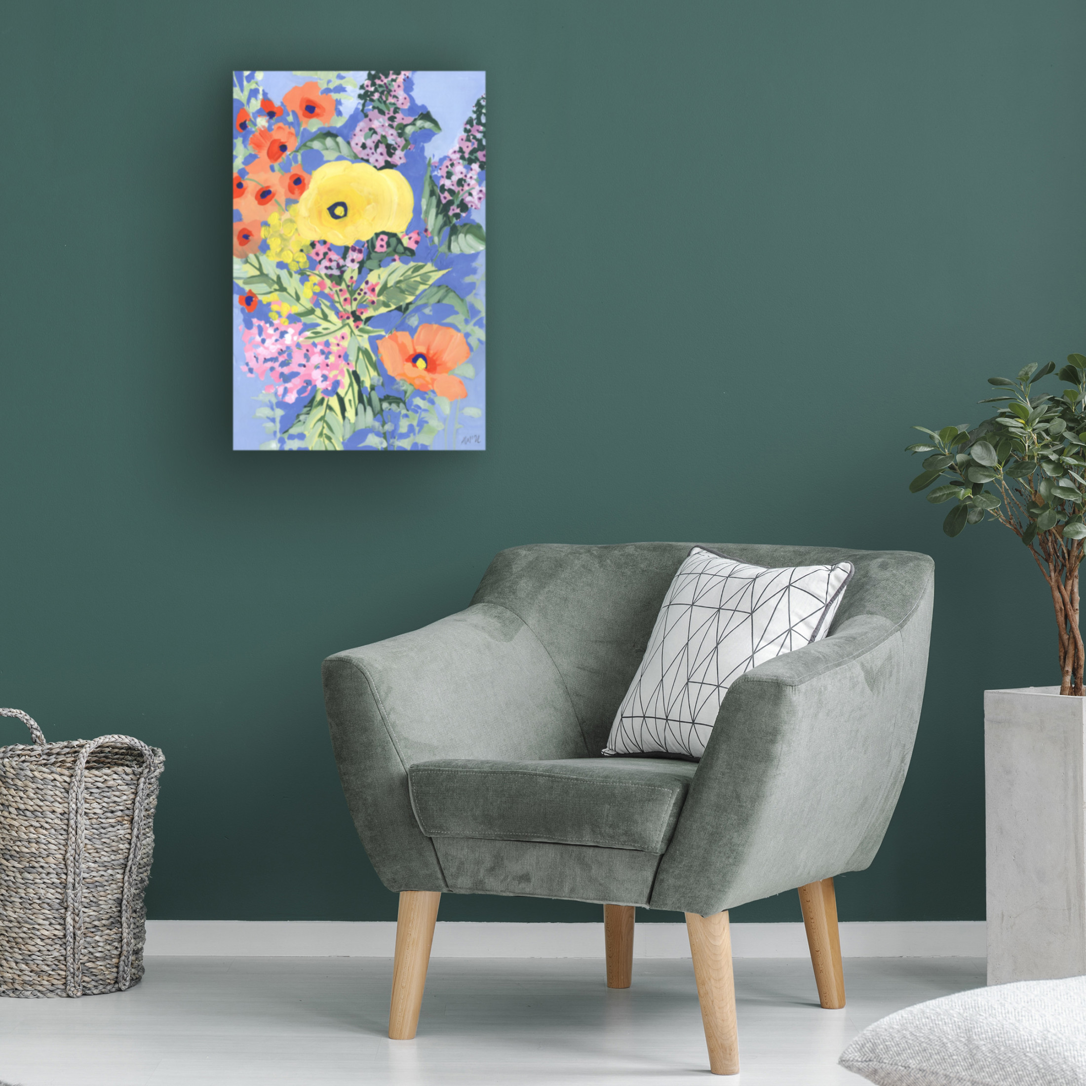 Trademark Fine Art Ania Zwara Yellow And Orange Poppies Canvas Wall Art