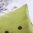 thumbnail image 3 of Phantoscope Decorative Throw Pillow Set, Soft Corduroy Striped Velvet & Triple Buttons Cotton Blend Series Bundle, for Sofa Couch Bedroom, Brown & Yellow Green, 18" x 18", 3 of 7
