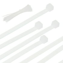 Uxcell 8 Inch Cable Zip Ties Self-Locking Nylon Wire Ties Heavy Duty Zip Tie with 50 LBS Tensile Strength (0.2"W) White, 100 Pcs