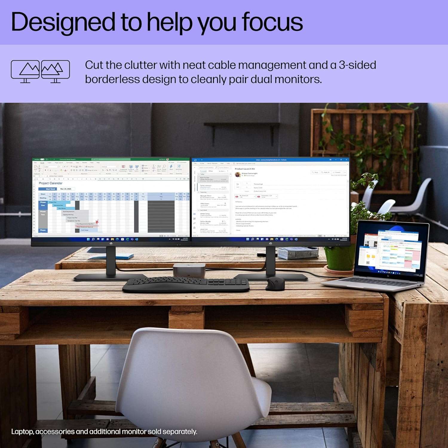 HP 27-inch FHD IPS Monitor | 100Hz, Built-in Dual Speakers, Eyesafe Certification, Tilt-Adjustable Stand, HDMI & DisplayPort, Borderless Design, w/HDMI