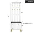 thumbnail image 4 of HMYG Coat Rack Set with Shoe Bench and Cushion,Coat Rack Front with Hooks,Shoe Cabinet with Drawers and Doors, 4 of 11