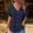 Navy, variant on Zedker Shirts for Women Button Up Short Sleeve Casual Ladies Shirt Collared Loose Fit V Neck Solid Color Summer Blouse Tops Black, Size S-XXL