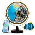 thumbnail image 1 of SJSMARTGLOBE with Interactive APP & LED Illuminated Constellations at Night, US-Patented STEM education 10" World Globe with Detailed map, 1 of 6