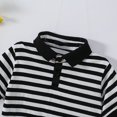 thumbnail image 6 of yillto Toddler Kids Shirts Striped Collared Short Sleeve Buttons Tee School Uniform T Shirt for Boys Girls, 6 of 7