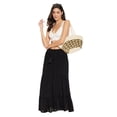 thumbnail image 3 of Women Solid Skirt Long Ruffle Layered Ladies Skirts for Summer with Elastic Waist Online, 3 of 7