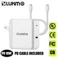 thumbnail image 6 of Luxmo Wall Charger for AT&T RADIANT Max, UL Certified 18W PD USB-C Quick Fast Charging Wall Charger with Type-C to Type-C USB Cable - White, 6 of 9