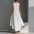 thumbnail image 6 of ClodeEU Women's Sleeveless High Low Hem Tunic Dress,Casual Loose Fit Swing Dress with Pockets White,Women's Plus M, 6 of 8