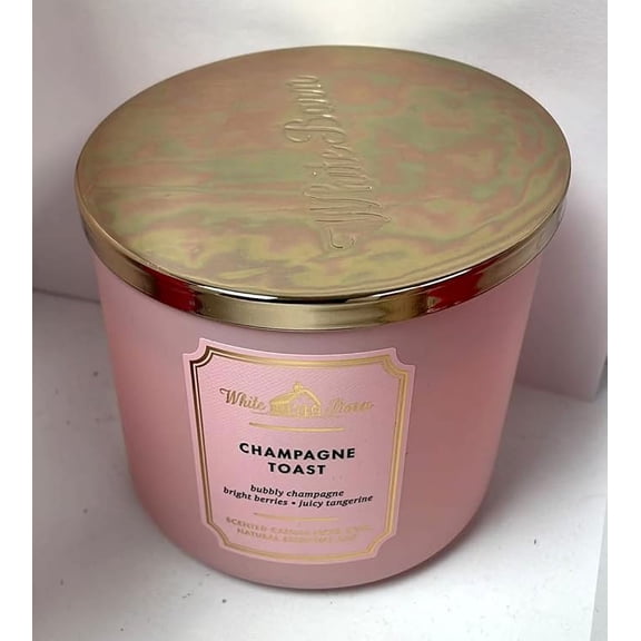 Bath & Body Works, White Barn 3-Wick Candle w/Essential Oils - 14.5 oz - New Core Scents! (Champagne Toast)