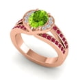 thumbnail image 2 of Diamond-Capitals 2.35 Carat Oval Cut Peridot & Red Ruby Gemstone Luxurious Engagement Ring for Ladies Solid 18K Rose Gold Size 5.5, 2 of 8