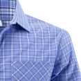 thumbnail image 5 of Mens Dress Shirt Plaid Cotton Business Formal Shirts Regular-Fit Wrinkle-Free Long Sleeve Button Down Casual Shirts Blue L, 5 of 5
