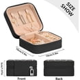 thumbnail image 5 of PU Leather Jewelry Box, Vintage Black Background Moroccan Pattern Travel Jewelry Case Portable Jewelry Organizer Storage Holder Boxes for Women Girls for Necklace Bracelet Earrings Rings, 5 of 7