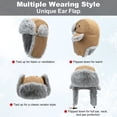 thumbnail image 2 of TOPTIE Winter Hats Windproof Faux Fur Trapper Hat with Earflaps Warm Hat for Men Women-Blue, 2 of 7